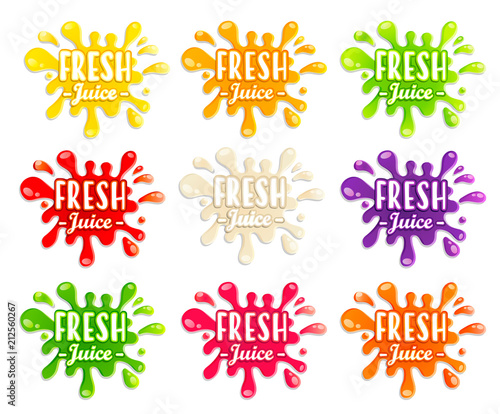 Set of different fruit and vegetables splashes.