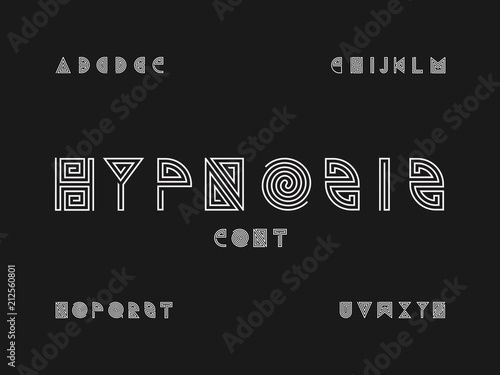 Hypnosis font. Vector alphabet l