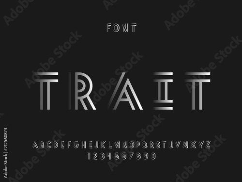 Trait font. Vector alphabet letters 