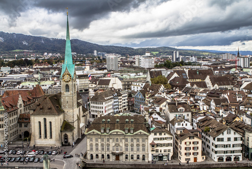 Zurich Cityscape  aerial view 