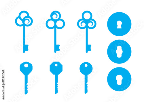 Vintage keys and keyholes signs for logo