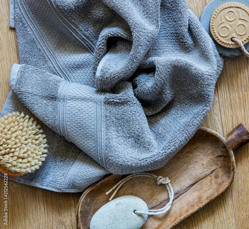 pure towel with body brush for ethnic and zero waste
