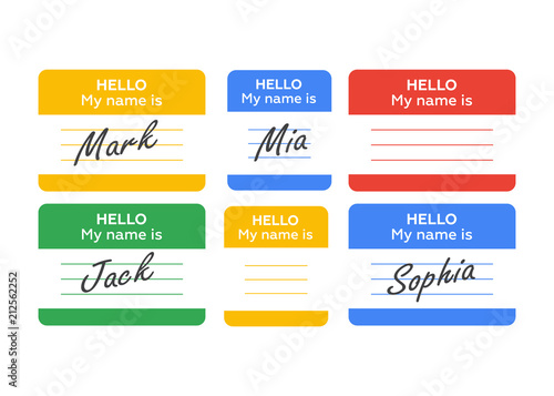 name tag banner. Name tag set. Hello my name is. card, Label sticker, introduce badge