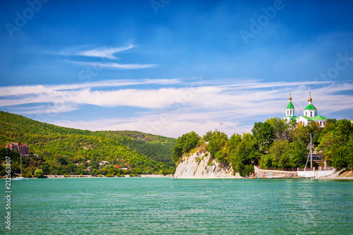 Panorama of lake Abrau, Russia photo