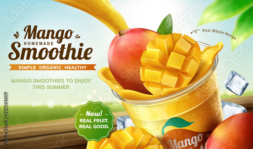 Homemade mango smoothie ads