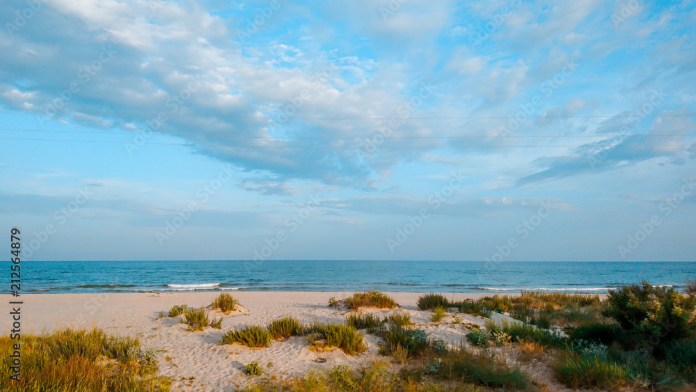 Summer photo at the Black Sea shore. June 2018. Ukraine, Odessa region.