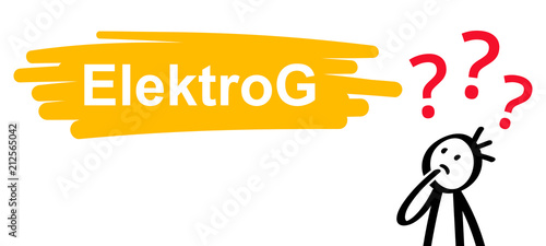 ElektroG, Elektrogeräte Gesetz, Strichmännchen mit Fragezeichen