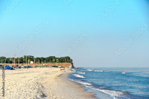 Summer photo at the Black Sea shore. June 2018. Ukraine, Odessa region.