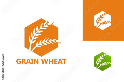 Grain Wheat Logo Template Design Vector, Emblem, Design Concept, Creative Symbol, Icon