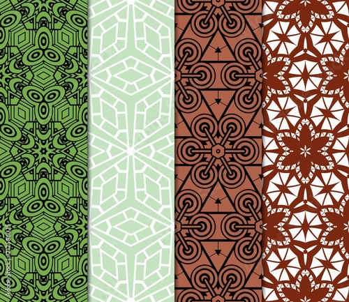Colorful decorative pattern set in bright tones. Vector illustration