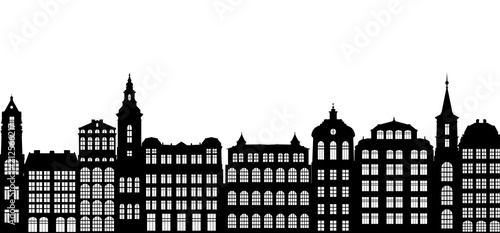 vector silhouettes of houses