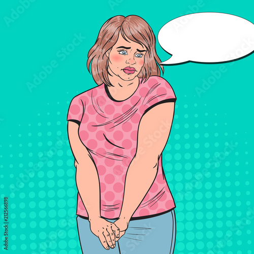 Pop Art Shy Fat Woman