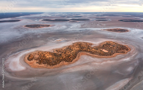 Lake Amadeus viewed from the sky during the dry season in central Australia