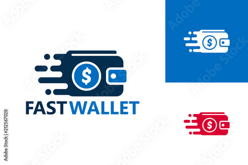 Fast Wallet Logo Template Design Vector, Emblem, Design Concept, Creative Symbol, Icon