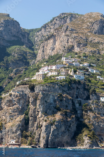 Exclusive villas and apartments on the rocky coast of Amalfi. Campania. Italy © wjarek
