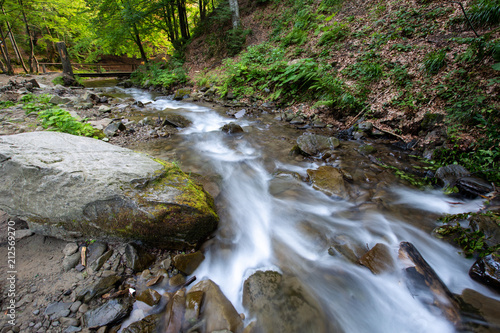 Stream in a mountain forest.