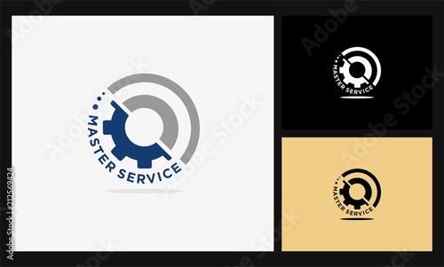gear lens icon photo service logo