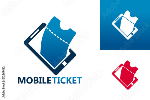 Mobile Ticket Logo Template Design Vector, Emblem, Design Concept, Creative Symbol, Icon