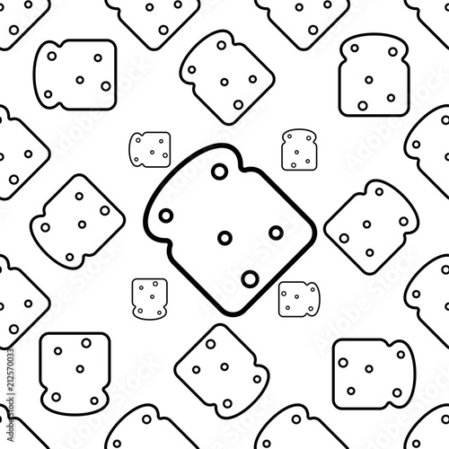 Bread Icon Seamless Pattern, Baked Bread Icon