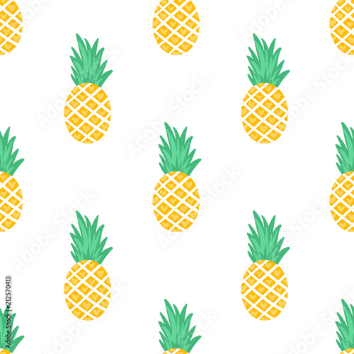 Vector seamless pattern with pineapples.