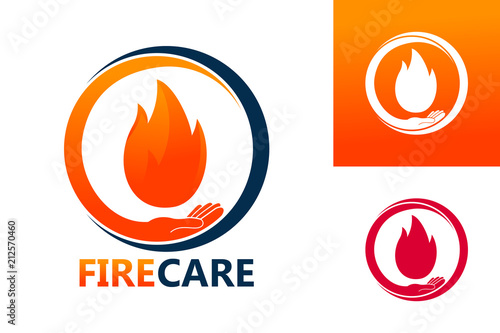 Fire Care Logo Template Design Vector, Emblem, Design Concept, Creative Symbol, Icon