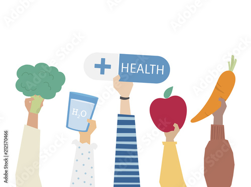 Illustration of healthy eating concept
