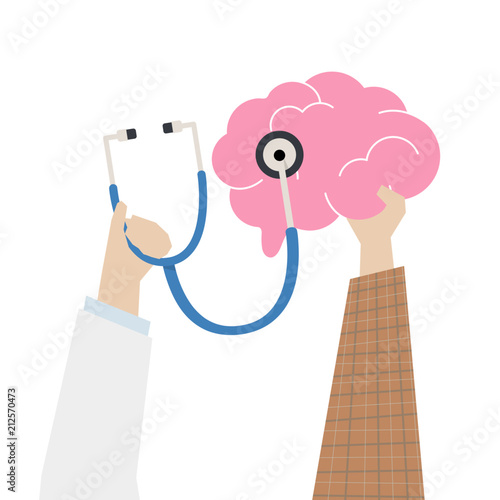 Illustration of brain check concept