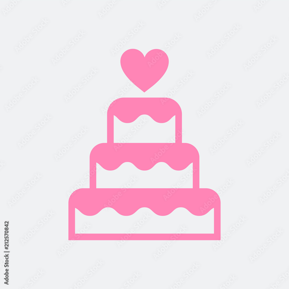 Three-tiered wedding cake graphic illustration Three-tiered wedding cake graphic illustration