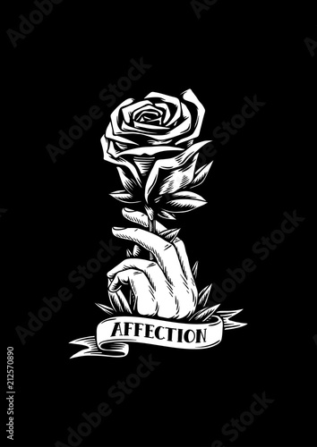 Red rose and affection creative illustration