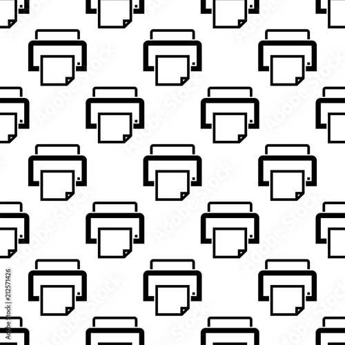 Printer Icon Seamless Pattern, Ink Jet, Laser Printer