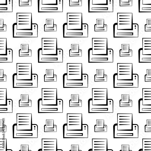 Printer Icon Seamless Pattern, Ink Jet, Laser Printer