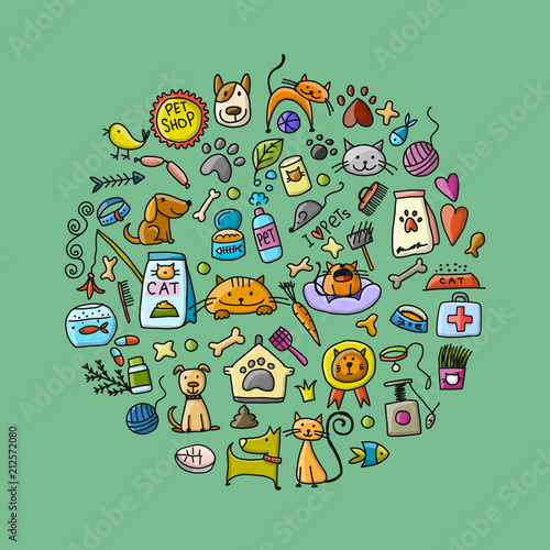 Pet shop background for your design