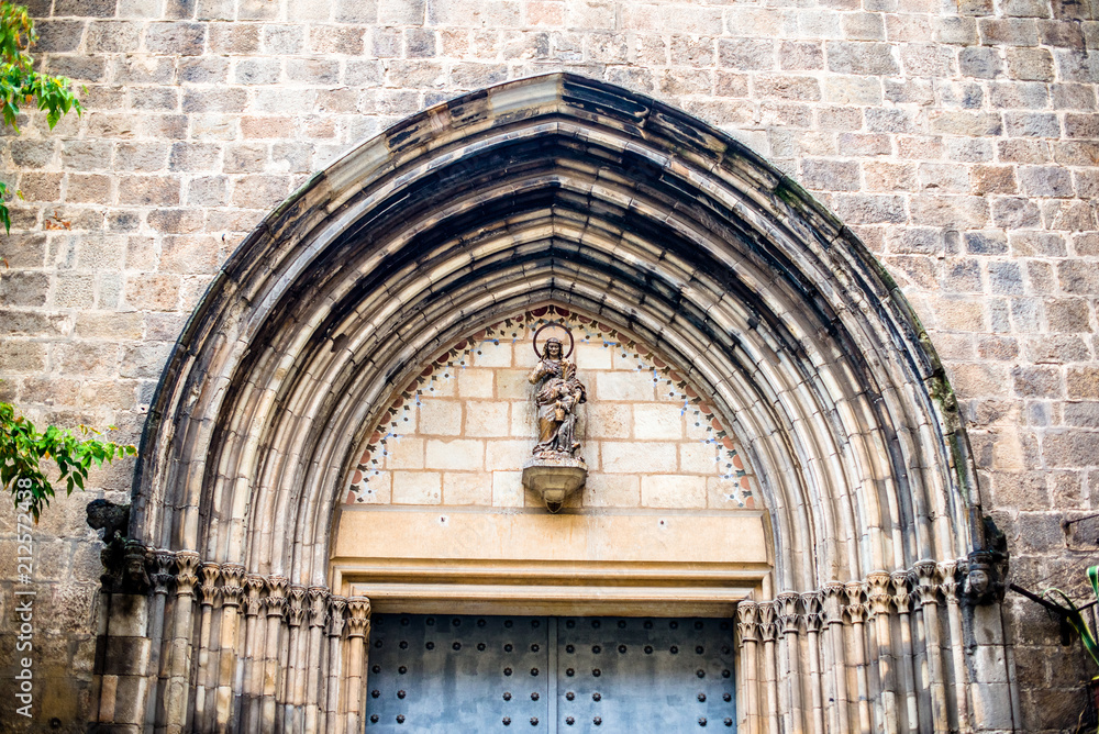 Front door to the Catholic Church in Barcelona 