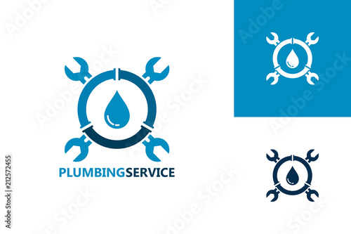 Plumbing Service Logo Template Design Vector, Emblem, Design Concept, Creative Symbol, Icon