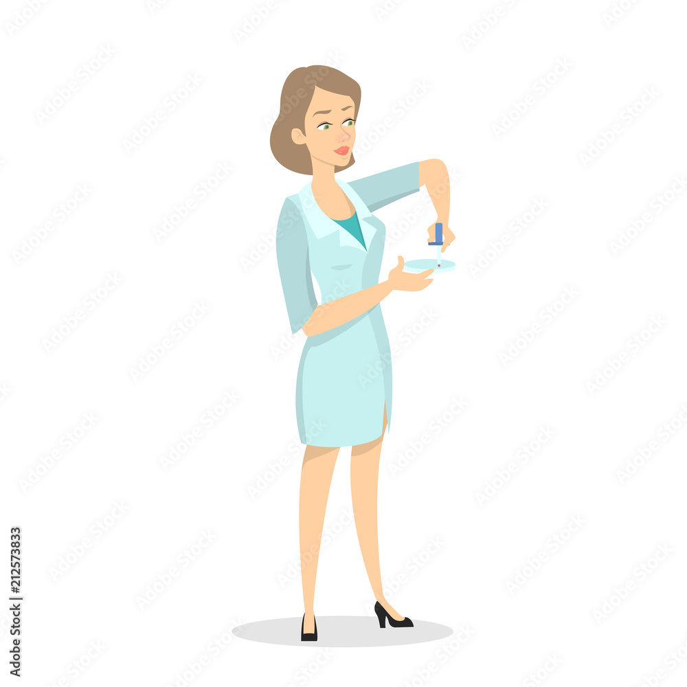 Female doctor holding blood test tube