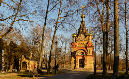 Chapel and burial vault of Princes Paskevich in Gomel Park. Belarus