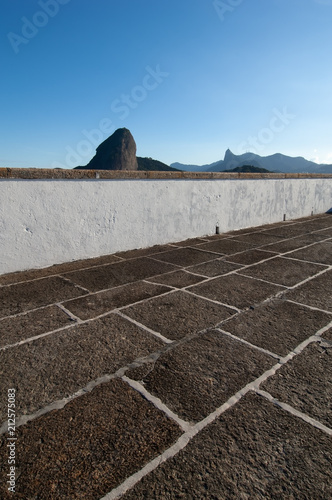 Sugar Loaf, Rio de Janeiro, Brazil, observed in different angles, from historical Santa Cruz da Barra fortress, built in seventeenth century, when protected the entrance of the Bay of Guanabara. photo