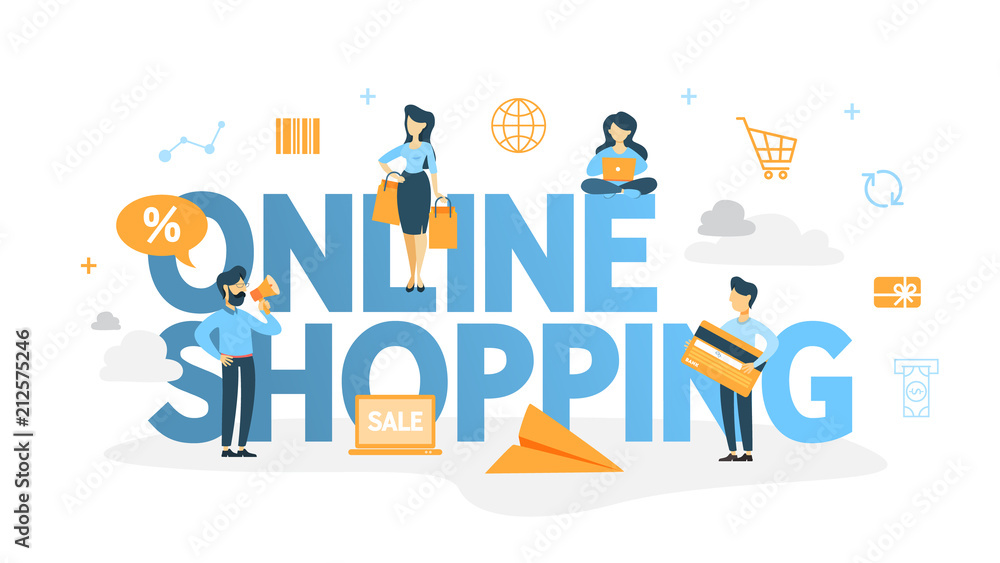 Online shopping concept illustration