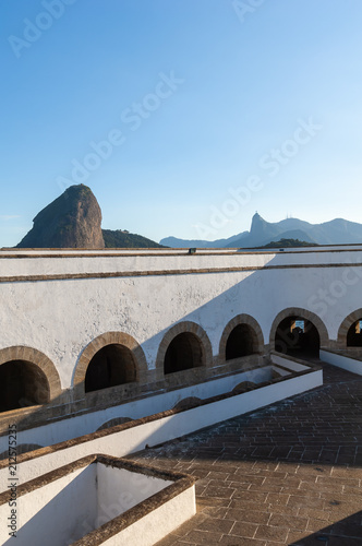 Sugar Loaf, Rio de Janeiro, Brazil, observed in different angles, from historical Santa Cruz da Barra fortress, built in seventeenth century, when protected the entrance of the Bay of Guanabara. photo