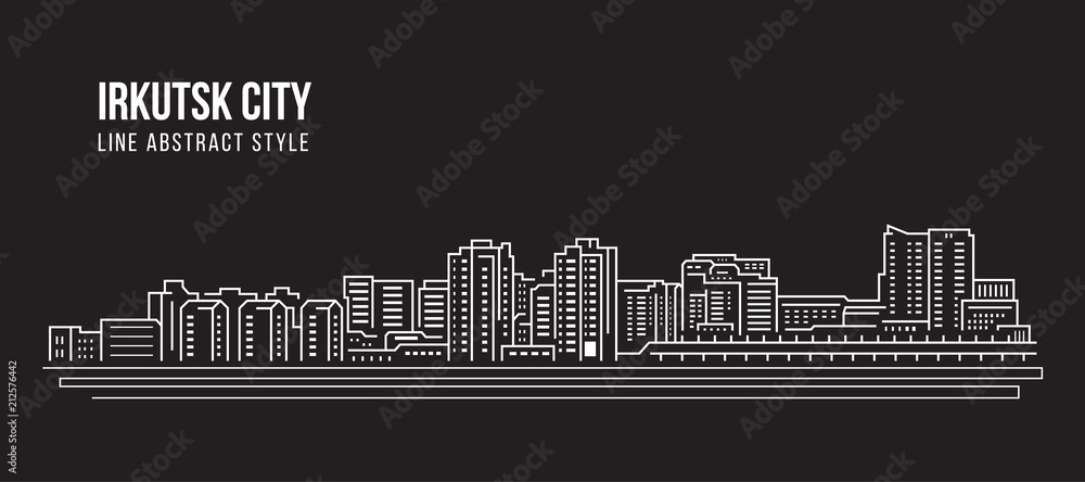 Cityscape Building Line art Vector Illustration design - Irkutsk city