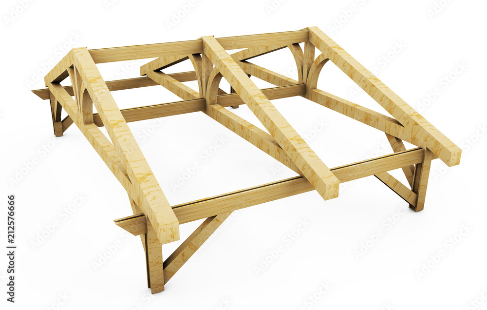 3d illustration of the progress of a roof on a white background 3d illustration of the progress of a roof on a white background
