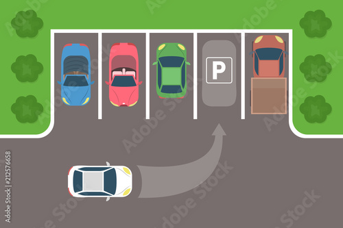 City car parking top view