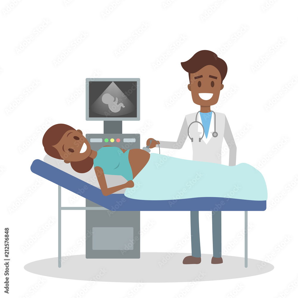 Pregnant woman making ultrasound Pregnant woman making ultrasound