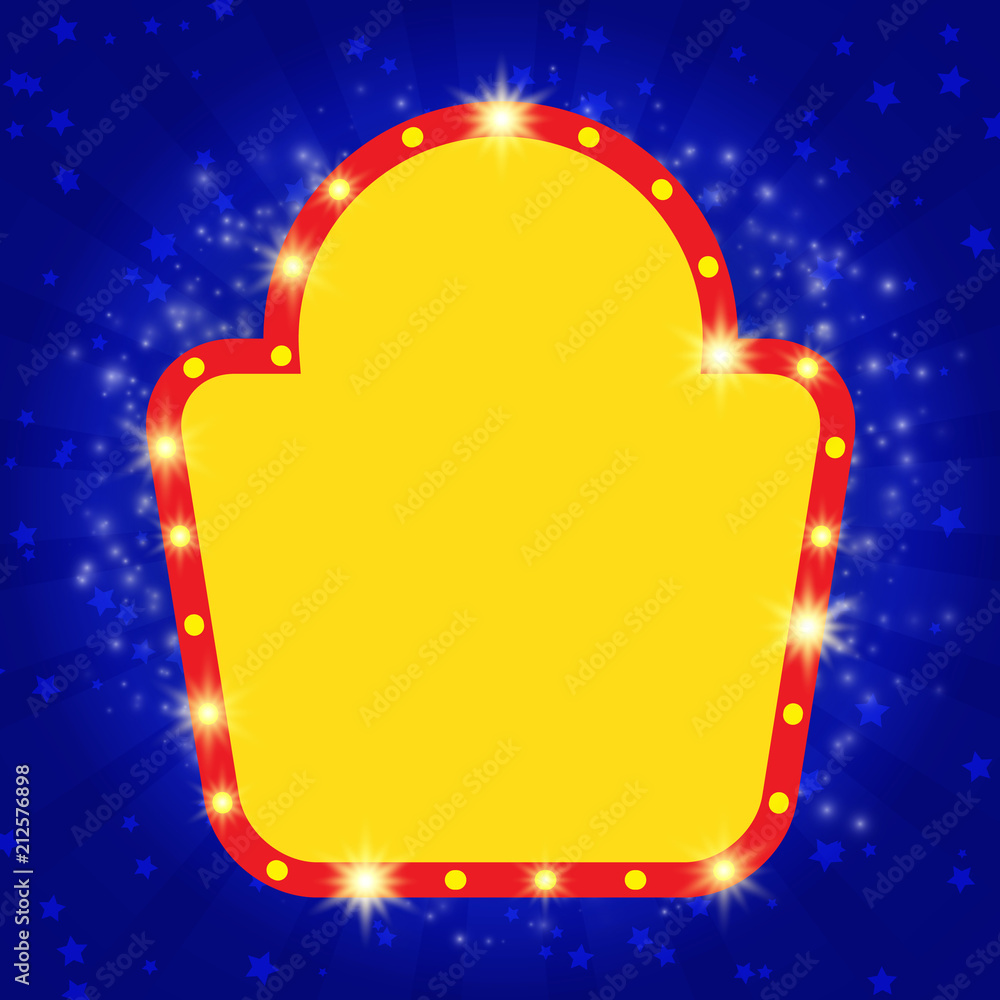 Naklejka premium Abstract shining retro light banner