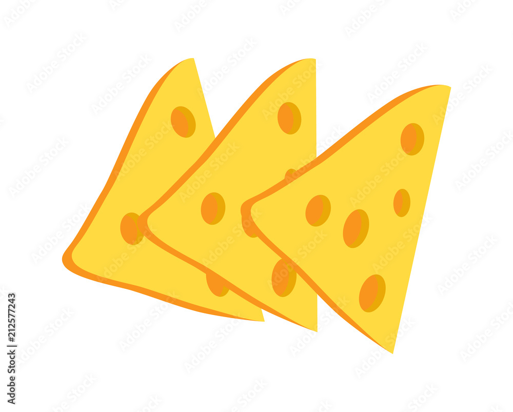 Cheese Slices Collection, Vector Illustration Cheese Slices Collection, Vector Illustration