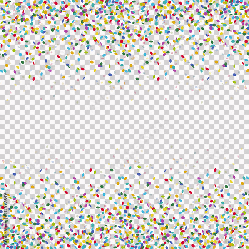 seamless colored confetti background with vector transparency