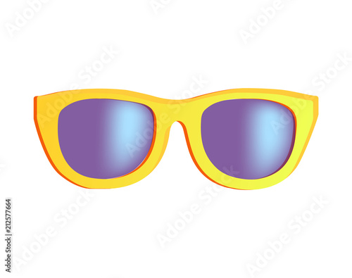 Stylish Sunglasses in Bright Yellow Plastic Rim