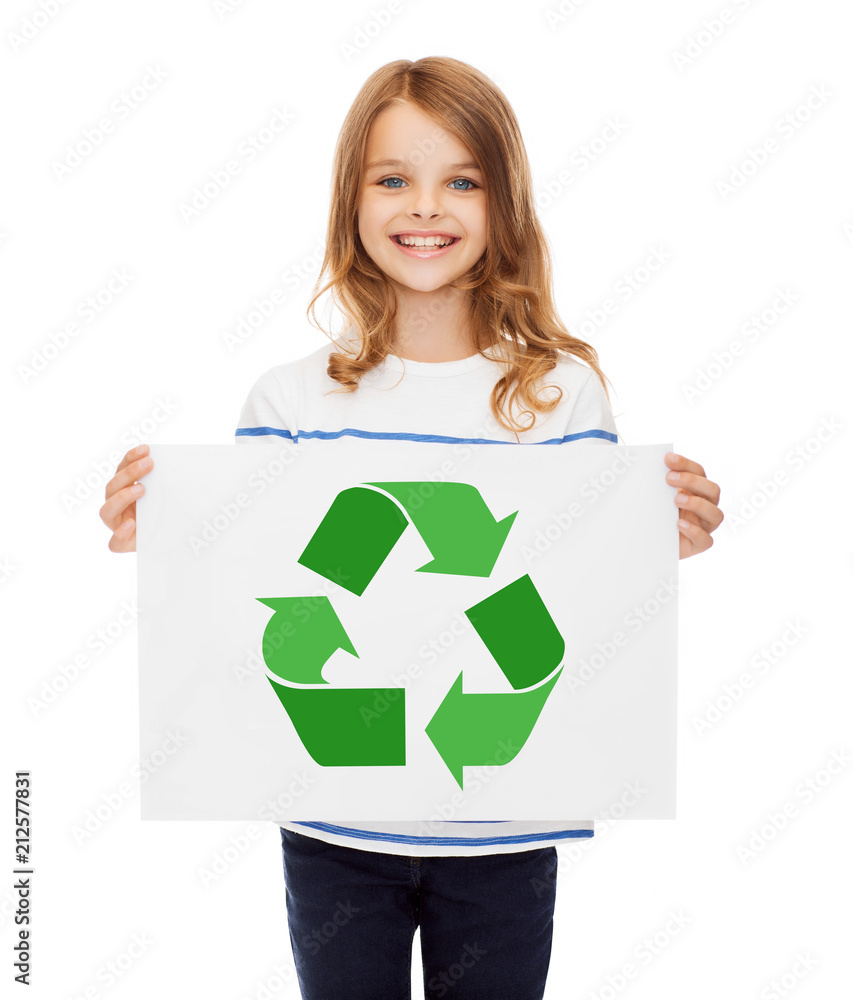 waste recycling, reuse, environment and ecology concept - happy girl ...