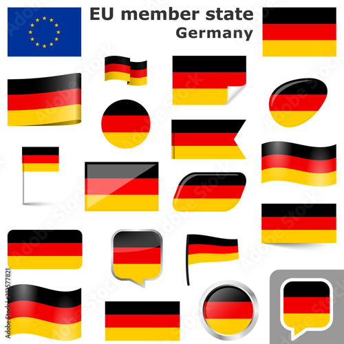 flags with country colors of Germany