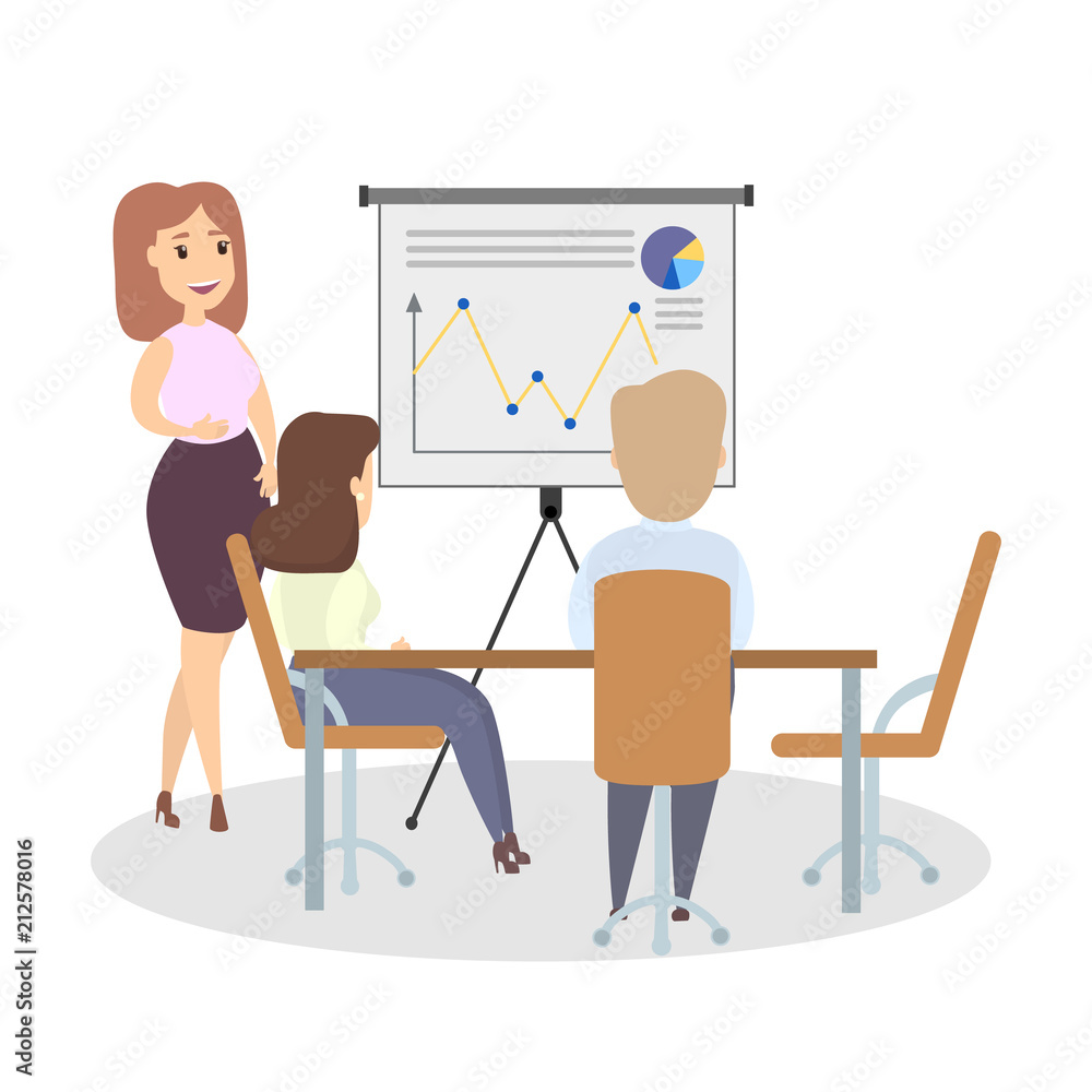 Fototapeta premium Business woman making presentation